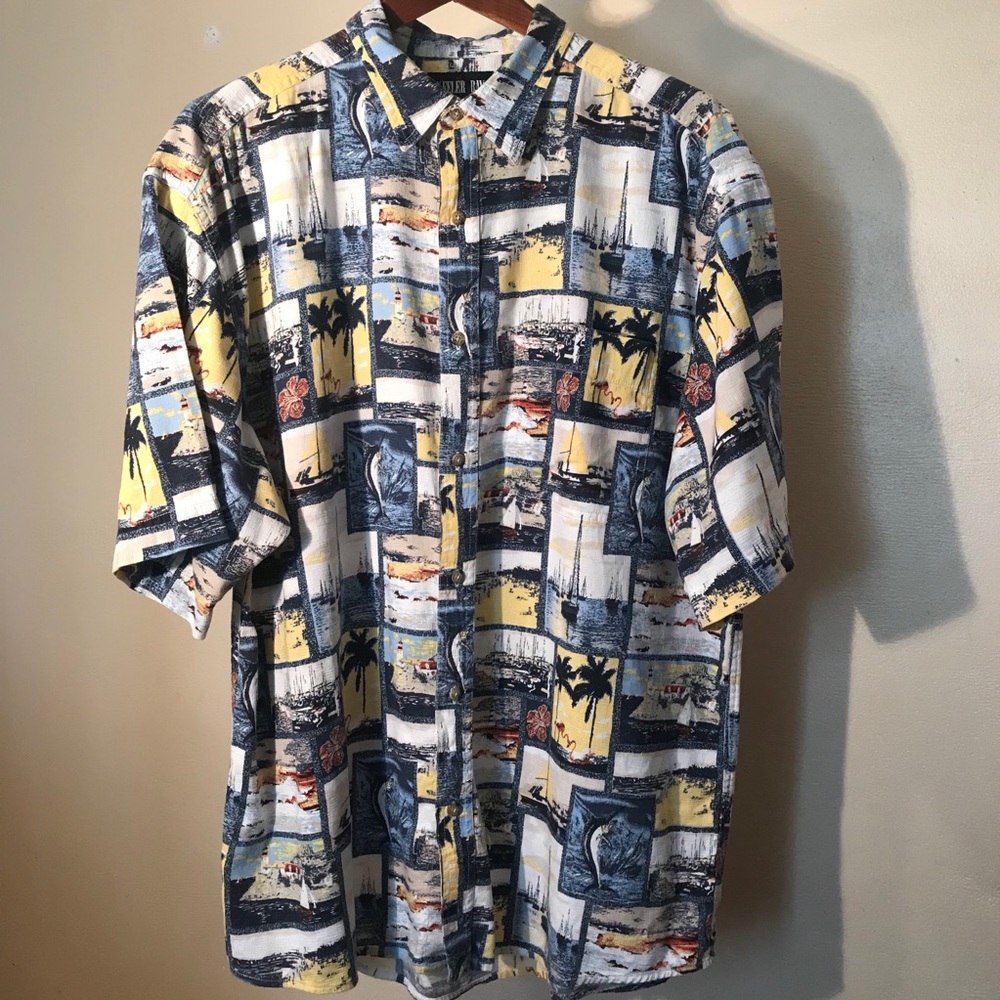 Graphic island resort shirt